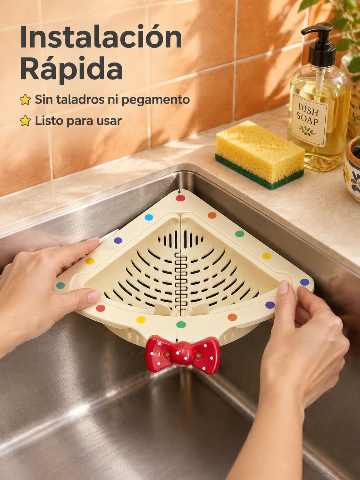 Canasta colgante de malla triangular para drenaje doméstico