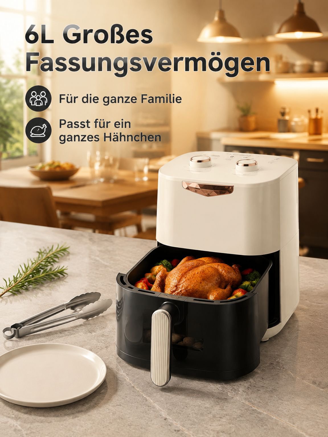 Große elektrische Fritteuse mit Mehrfachfunktion