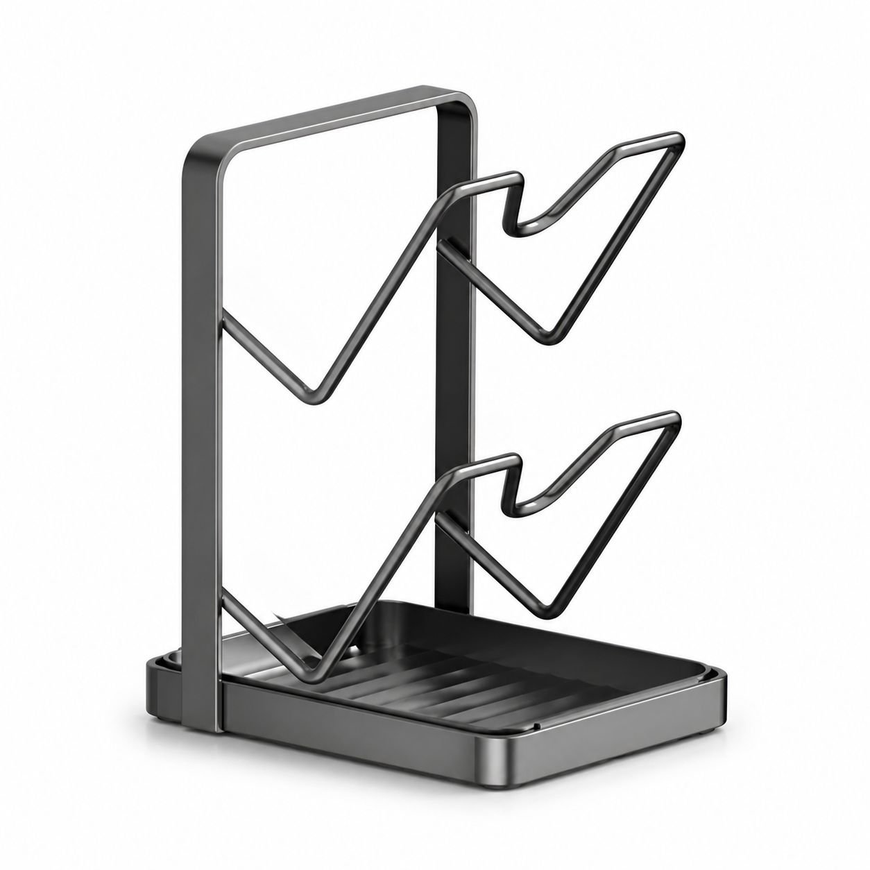 Kitchen Sink Stainless Steel Drain Rack, No-Drill Pot Lid Storage Organizer