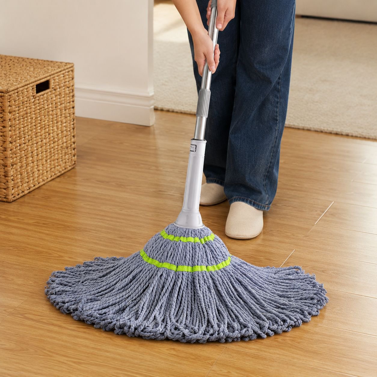 Hangable Water-Absorbing Mop Set with Bucket, Manual Floor Cleaning Tool