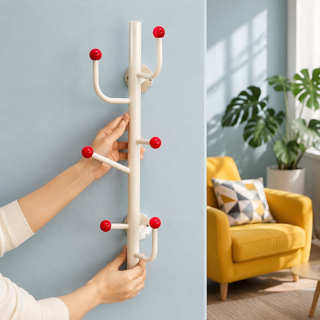 Heavy duty wall-mounted coat hanger for coats and hats
