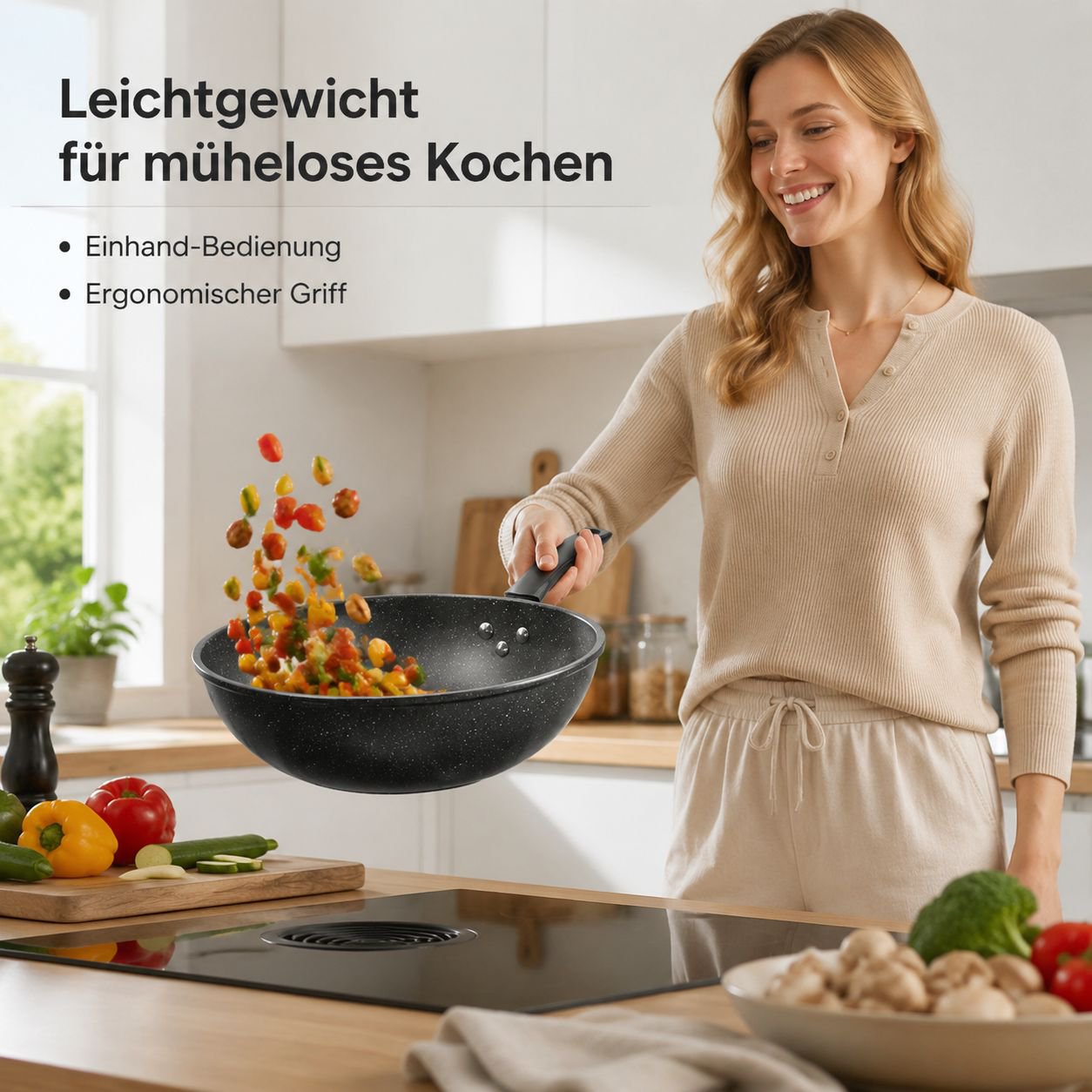 Maifan-Steinwok für den Hausgebrauch (Antihaftbeschichtung)
