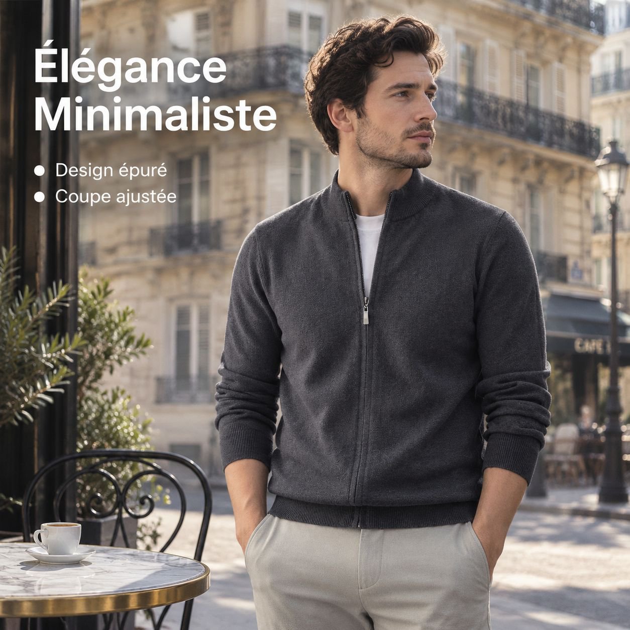 Haut en maille décontracté et tendance pour homme, automne