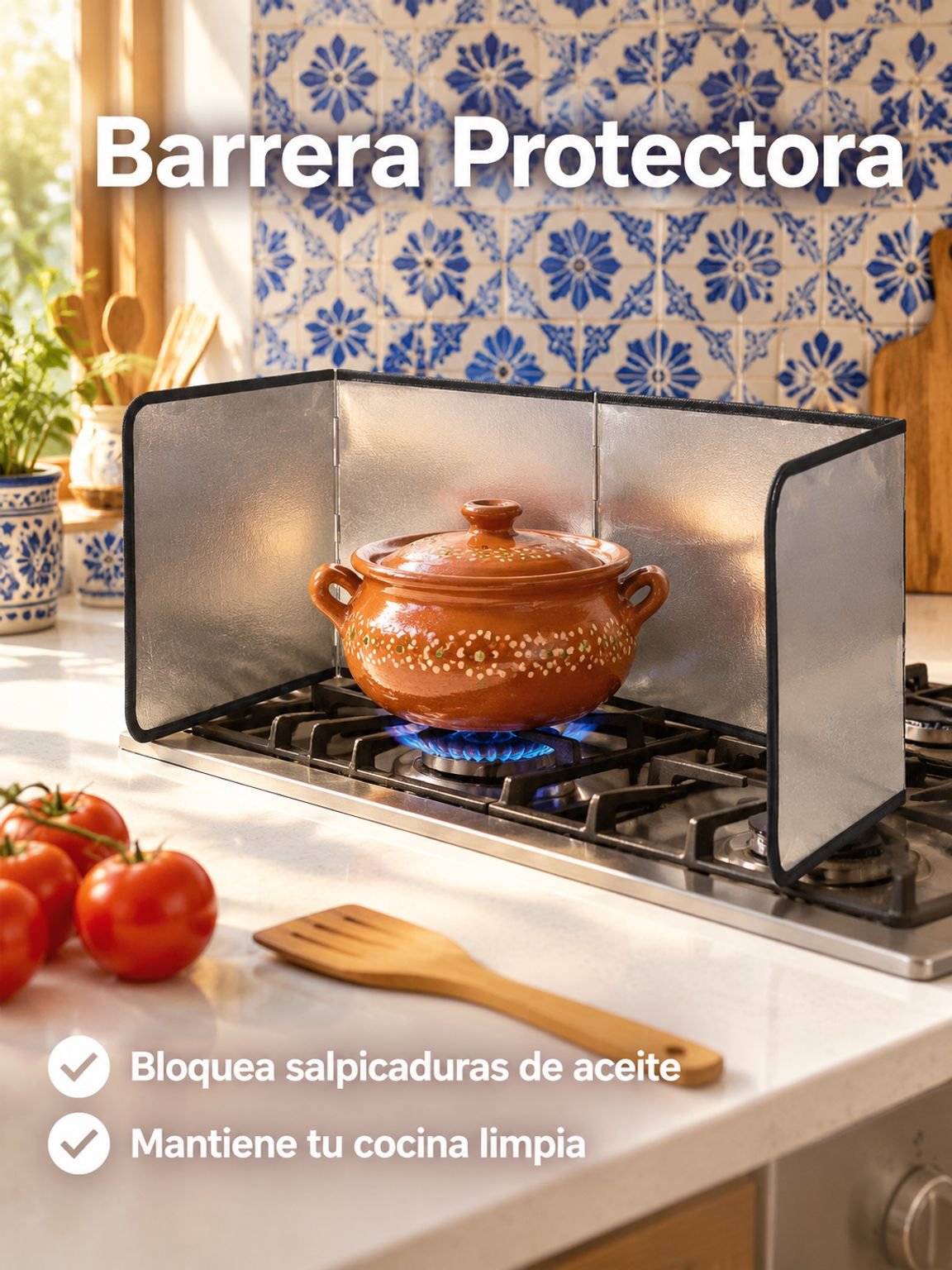 Protector de salpicaduras de aceite para cocina