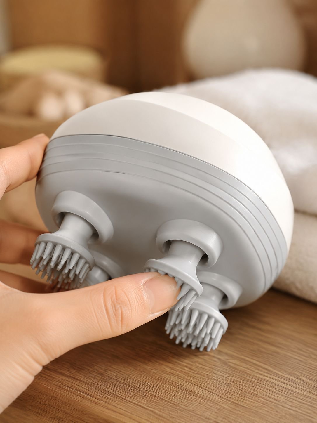 Mini masajeador de cabeza inteligente, masajeador eléctrico impermeable, fisioterapia, amasado, arte