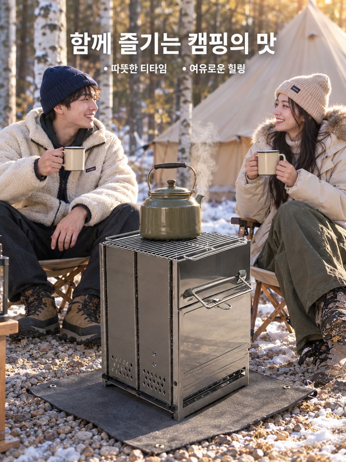 휴대용 야외 다기능 숯불 장작 난로