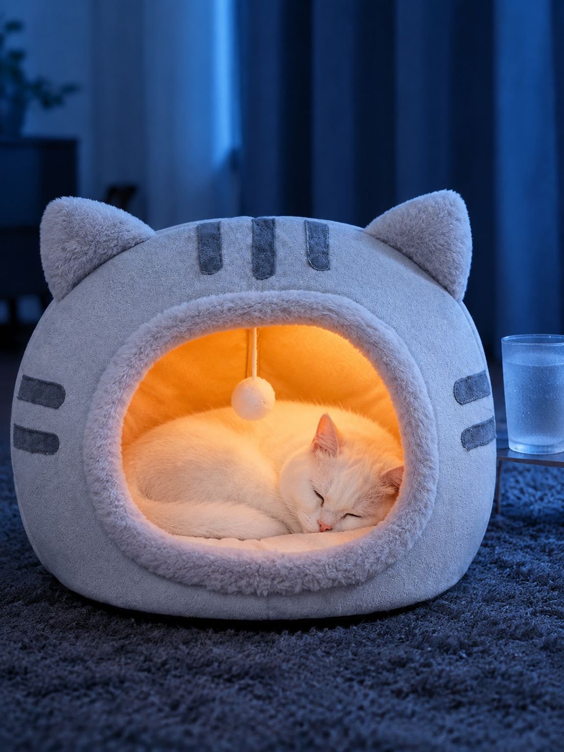 Casa para gatos semi-cerrada, ideal para invierno y cálida