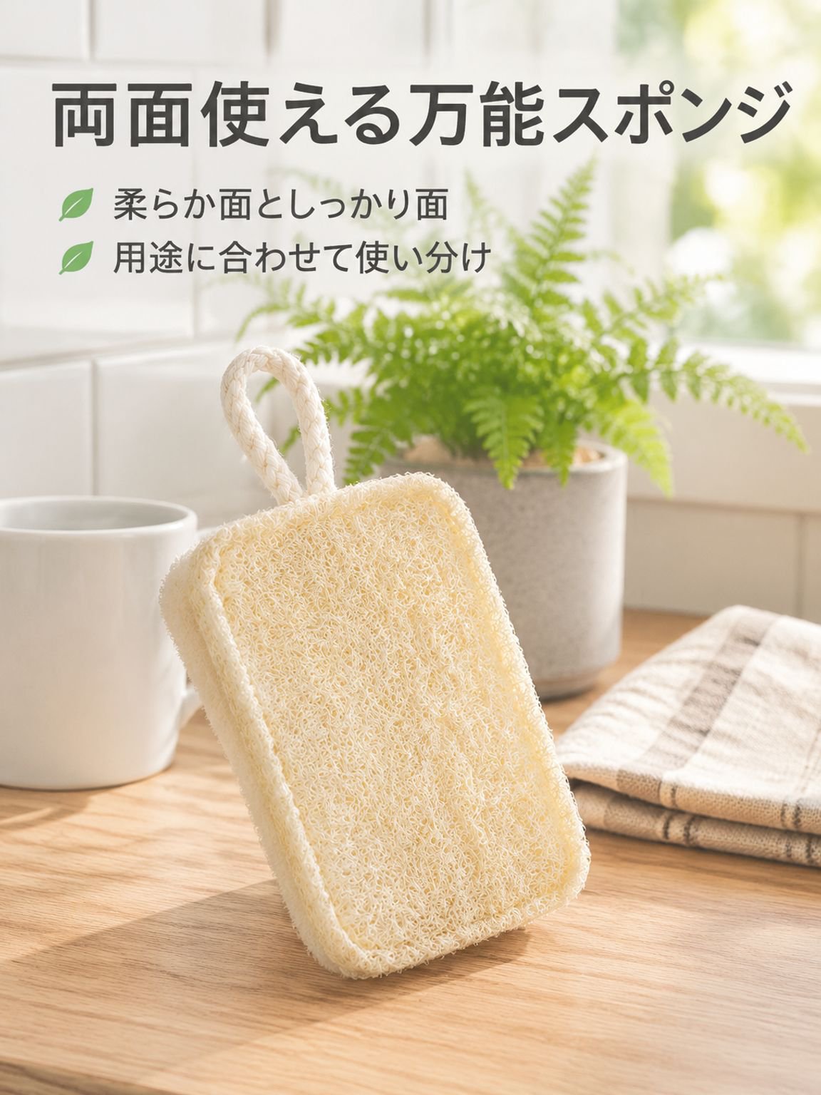 木材パルプ綿スポンジ両面キッチンクリーニングスポンジ