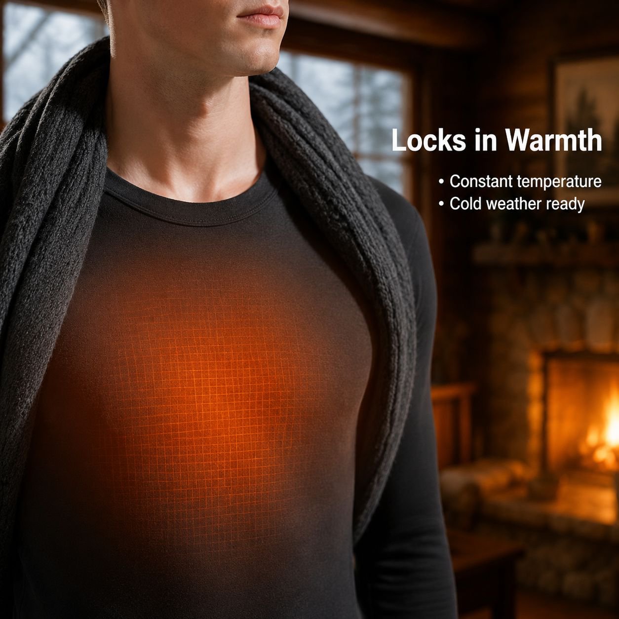 Men's Derong Cold-Resistant Thermal Underwear Top and Bottom Set