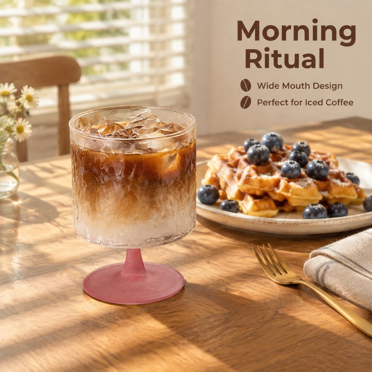 High Aesthetic Purple Stemmed Glass Cup
