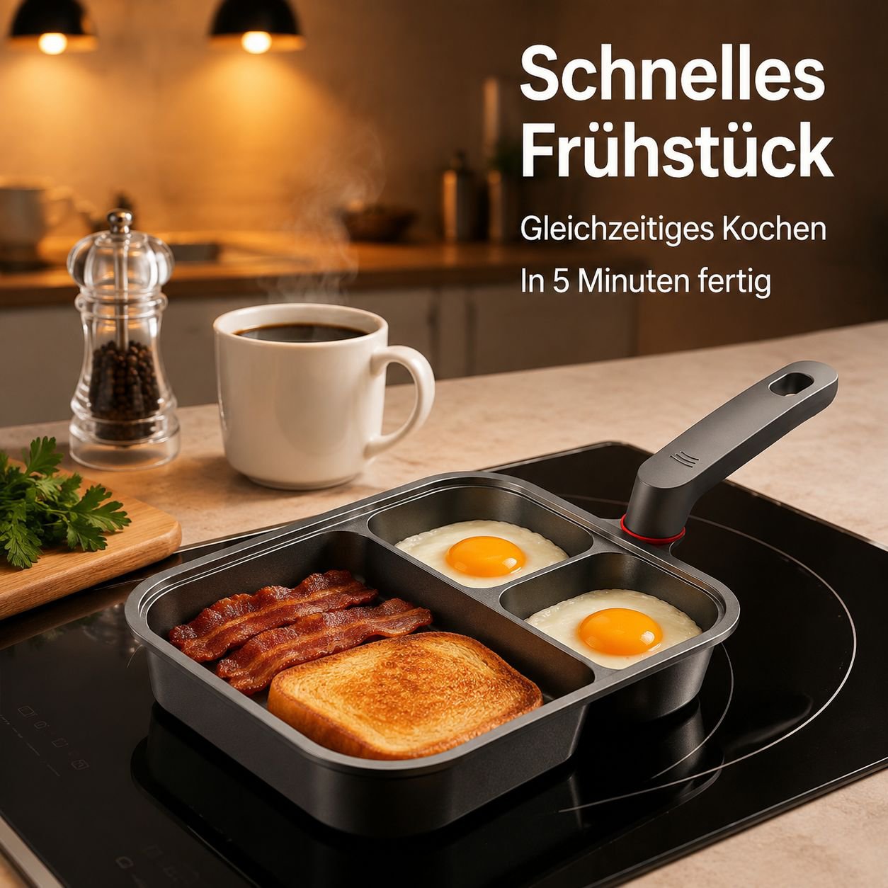 3-in-1 Frühstückskocher zum Braten von Eiern