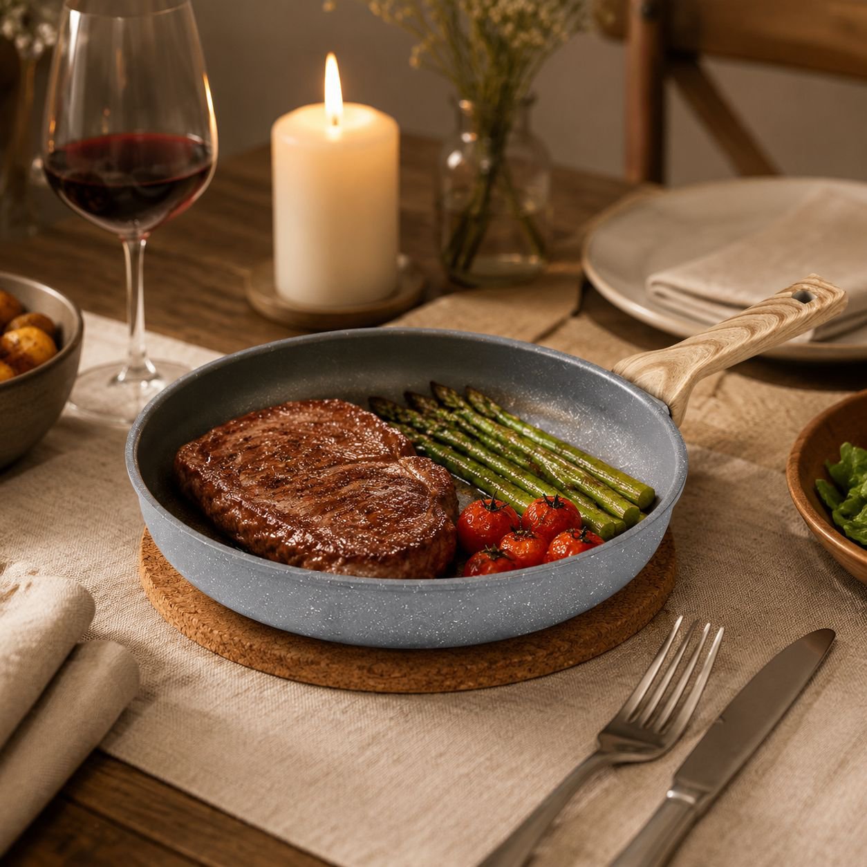 Poêle à steak idéale pour cuisson sans huile