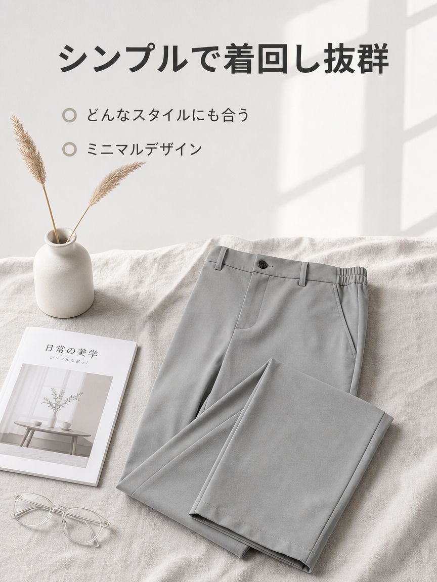 春夏新作 ナイロンストレッチ接触冷感メンズパンツ