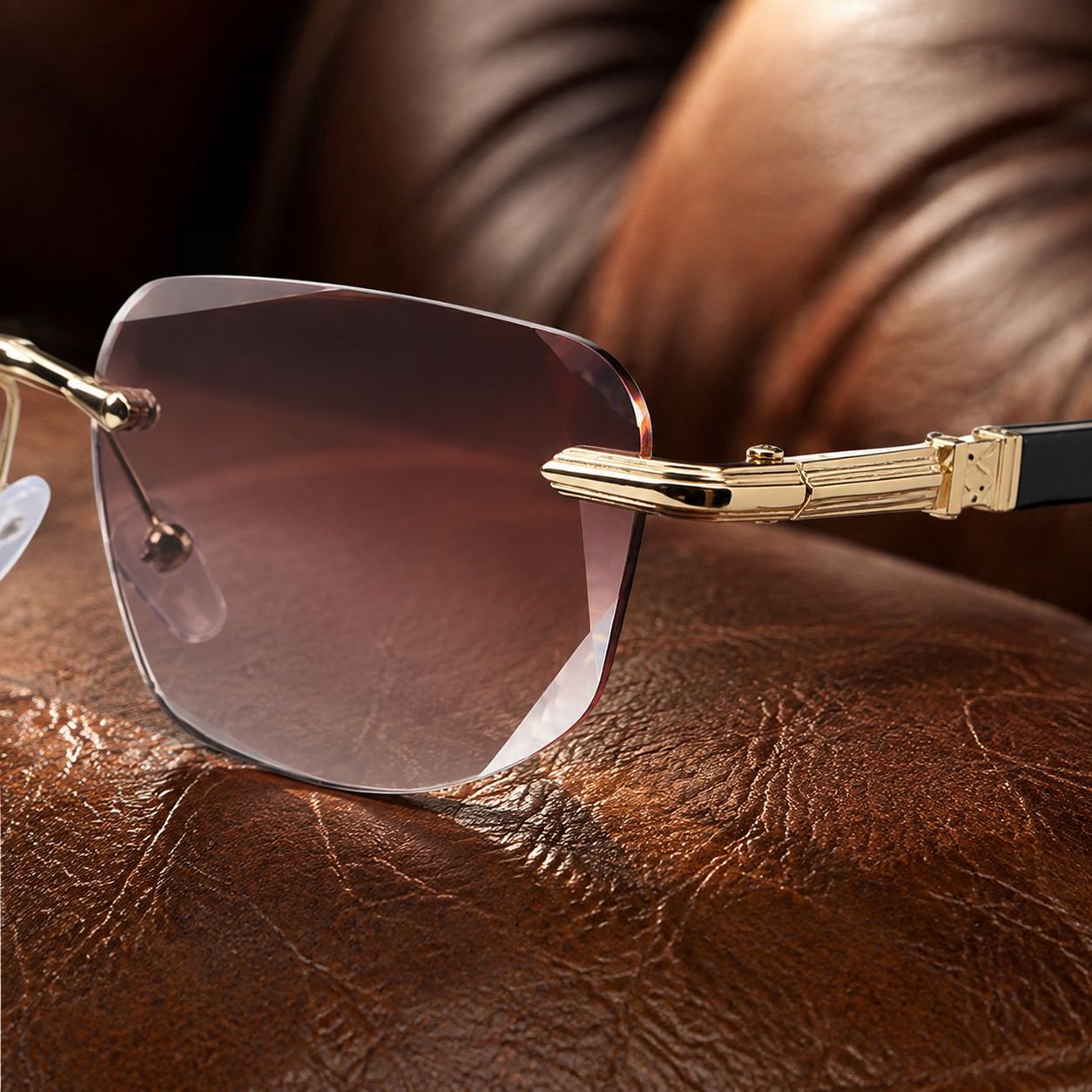 Ultra-light Rimless Progressive Photochromic Reading Glasses with Blue Light Blocking