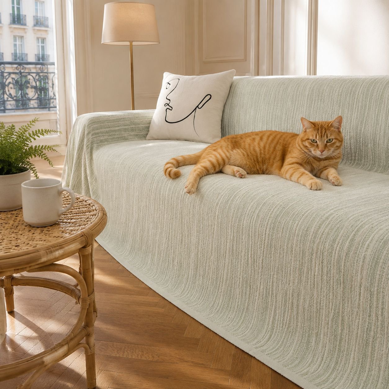 Housse de canapé en soie brillante et délicate, usage domestique d'été