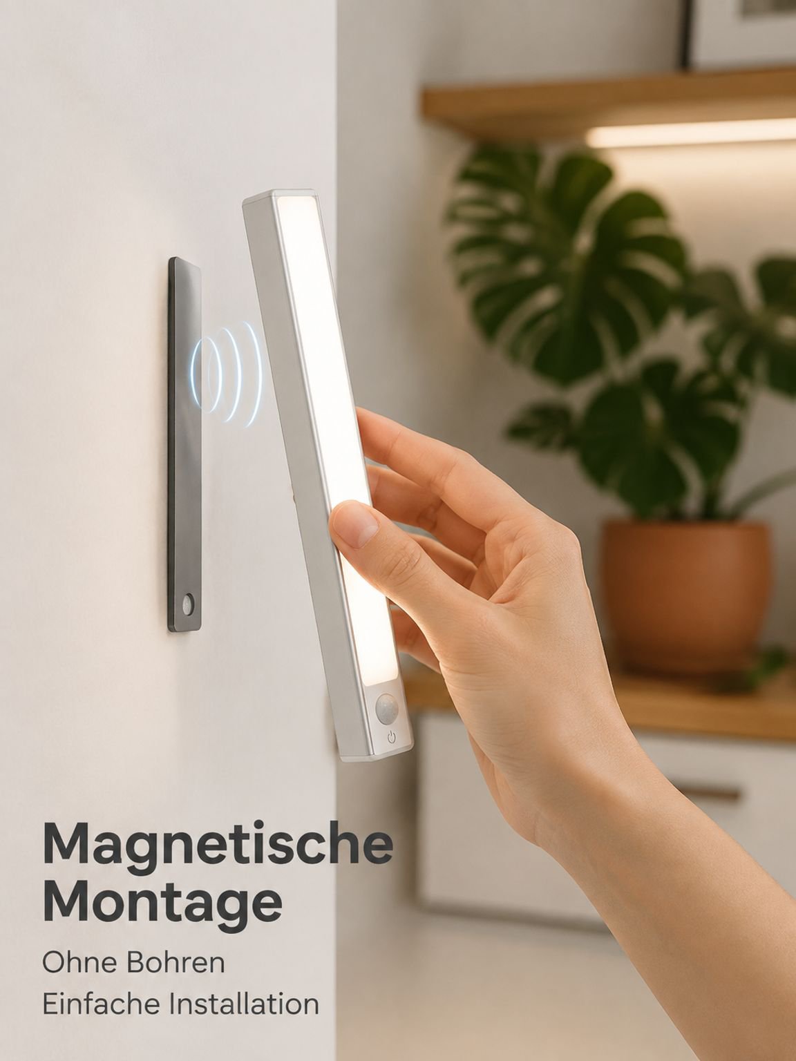 Intelligente LED-Nachtleuchte mit Bewegungserkennung, Magnetstreifen und kabelloser Funktion