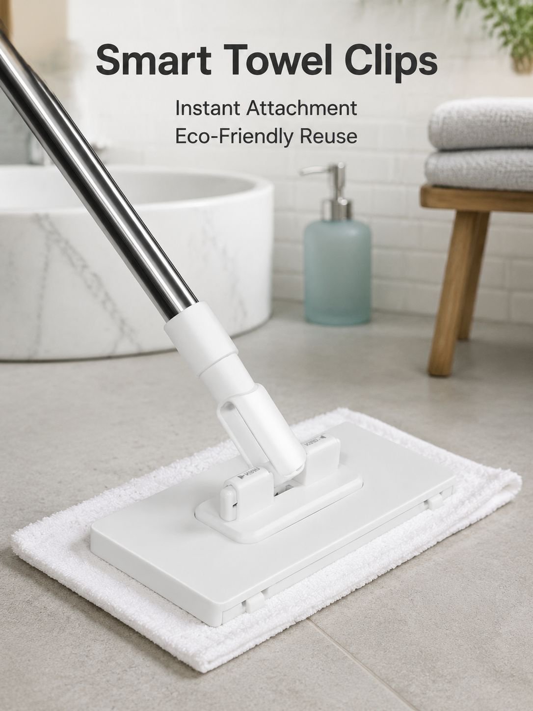 Automatic Spin Mop with Face Towel Holder