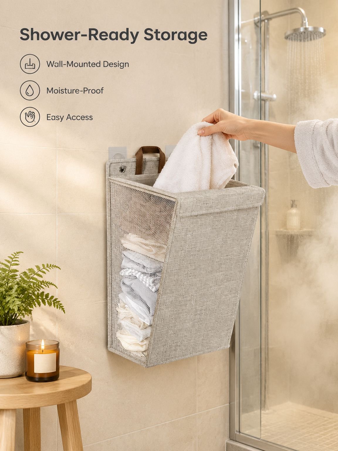 Cotton and linen dirty clothes basket foldable