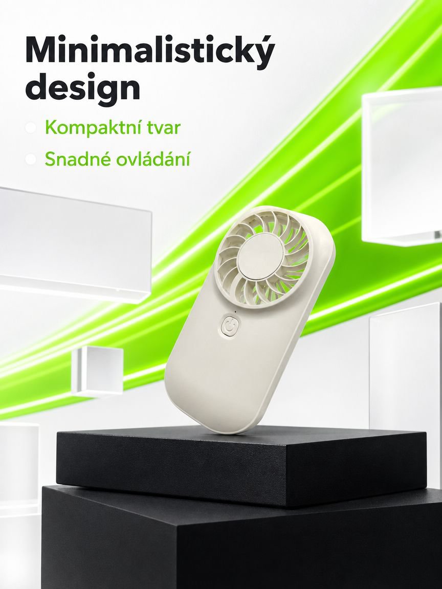 Přenosný ruční ventilátor s dlouhou výdrží baterie