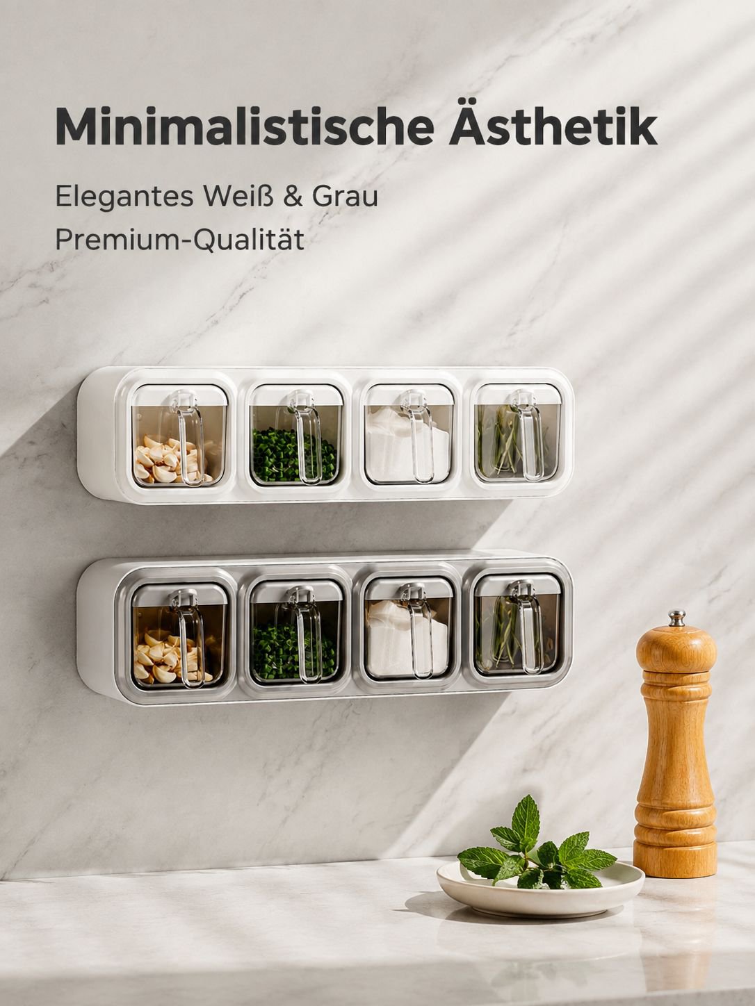 Multifunktionale Aufbewahrungsbox für Salz und Gewürze