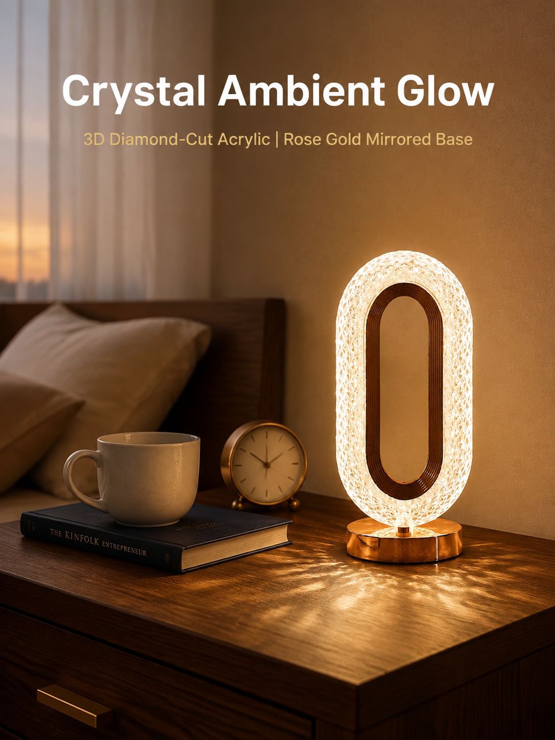Touch-sensitive acrylic table lamp