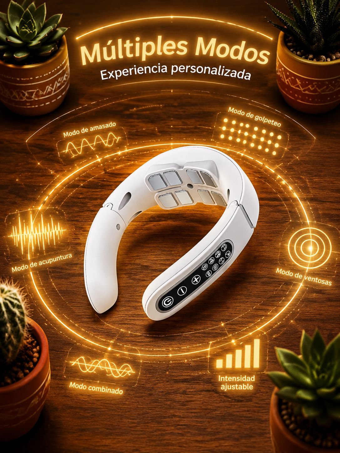 Masajeador recargable Home Smart con diseño ergonómico