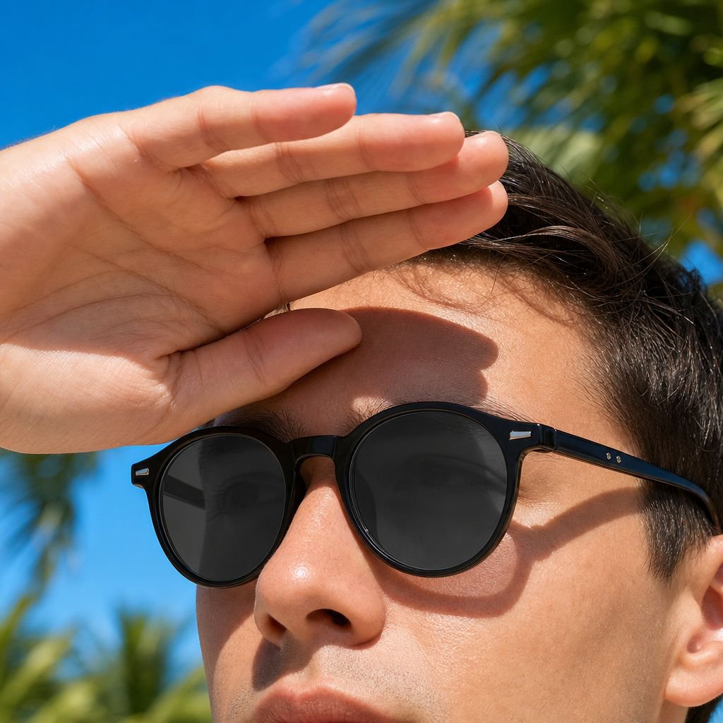 UV protection round frame reading glasses