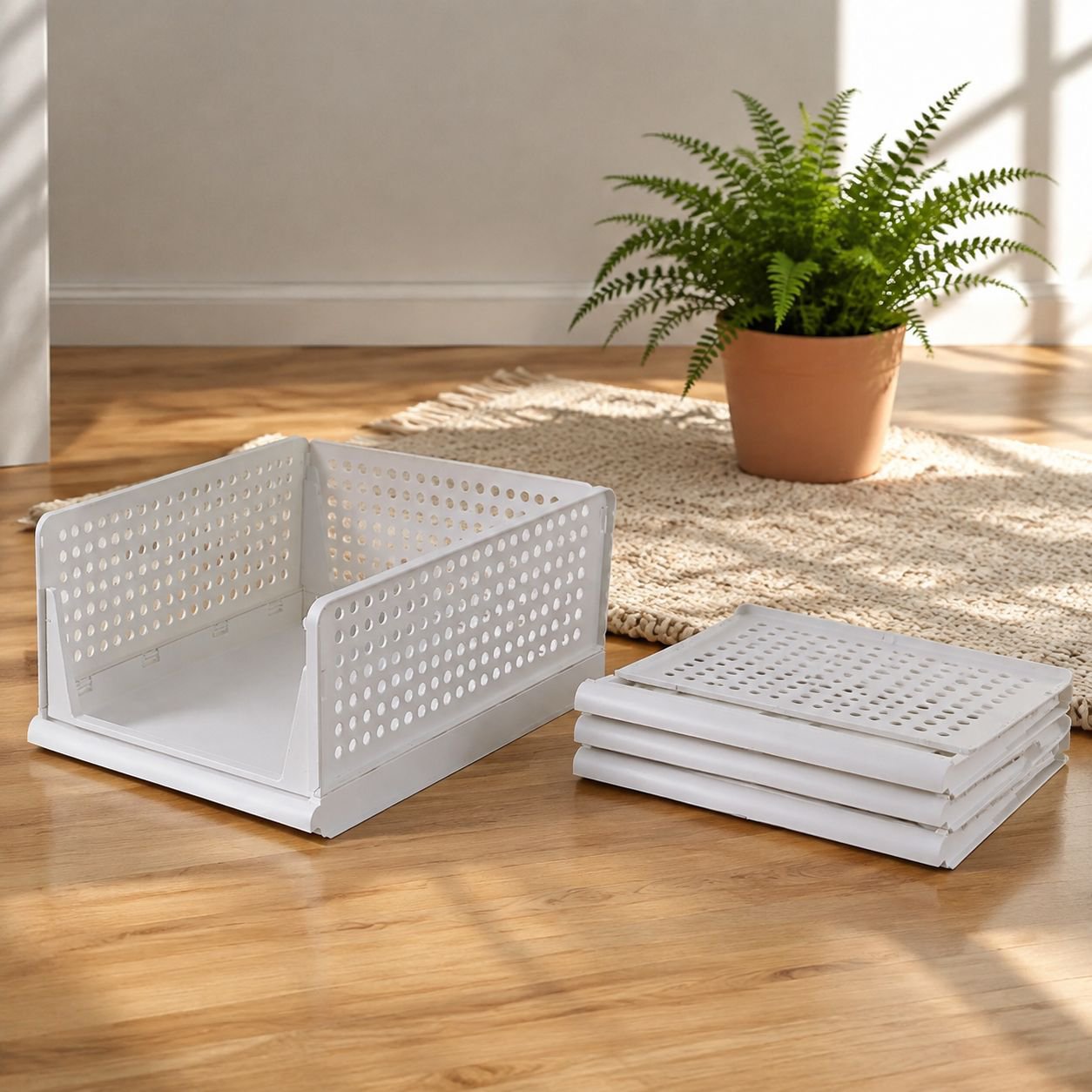 Versatile plastic drawer cabinet for dorm room