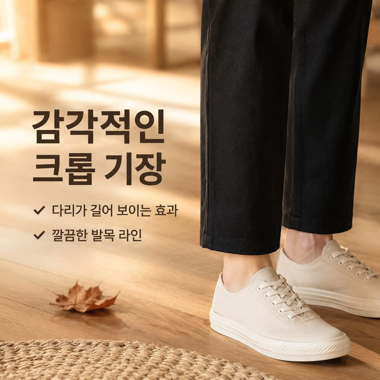 남성용 캐주얼 순면 와이드 레그 스트레이트 크롭 팬츠