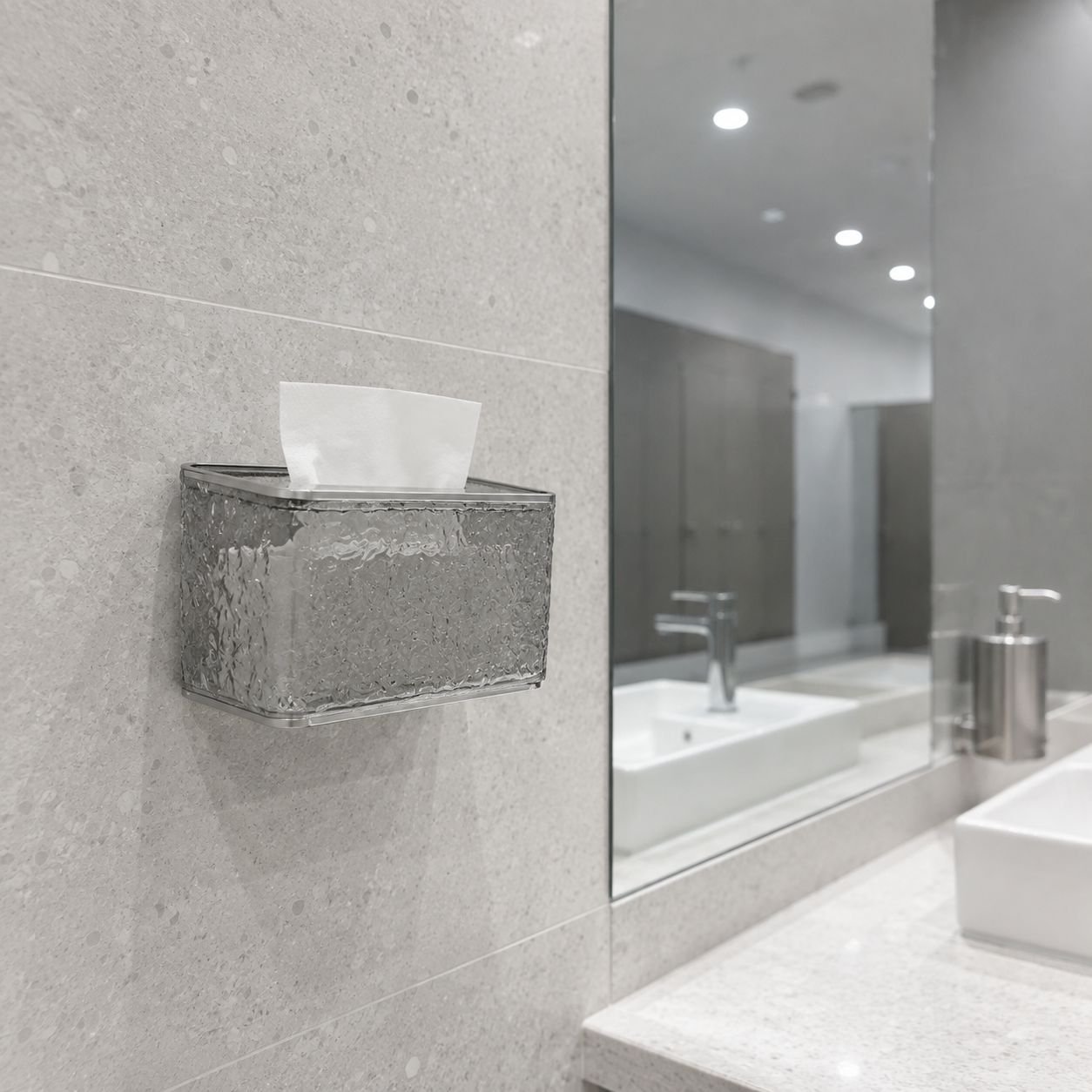 Easy installation water ripple tissue dispenser