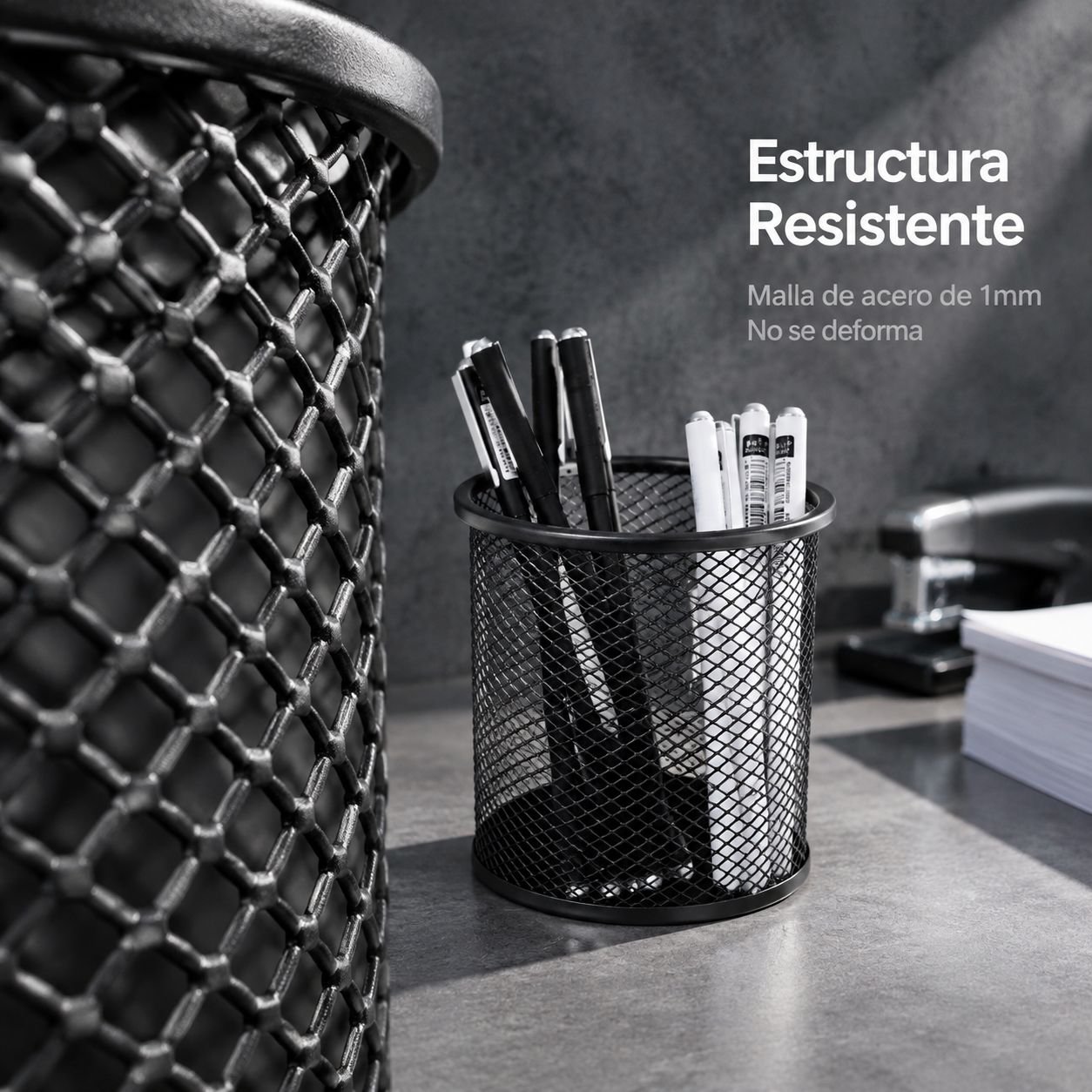 Organizador Redondo de Metal para Escritorio Escolar