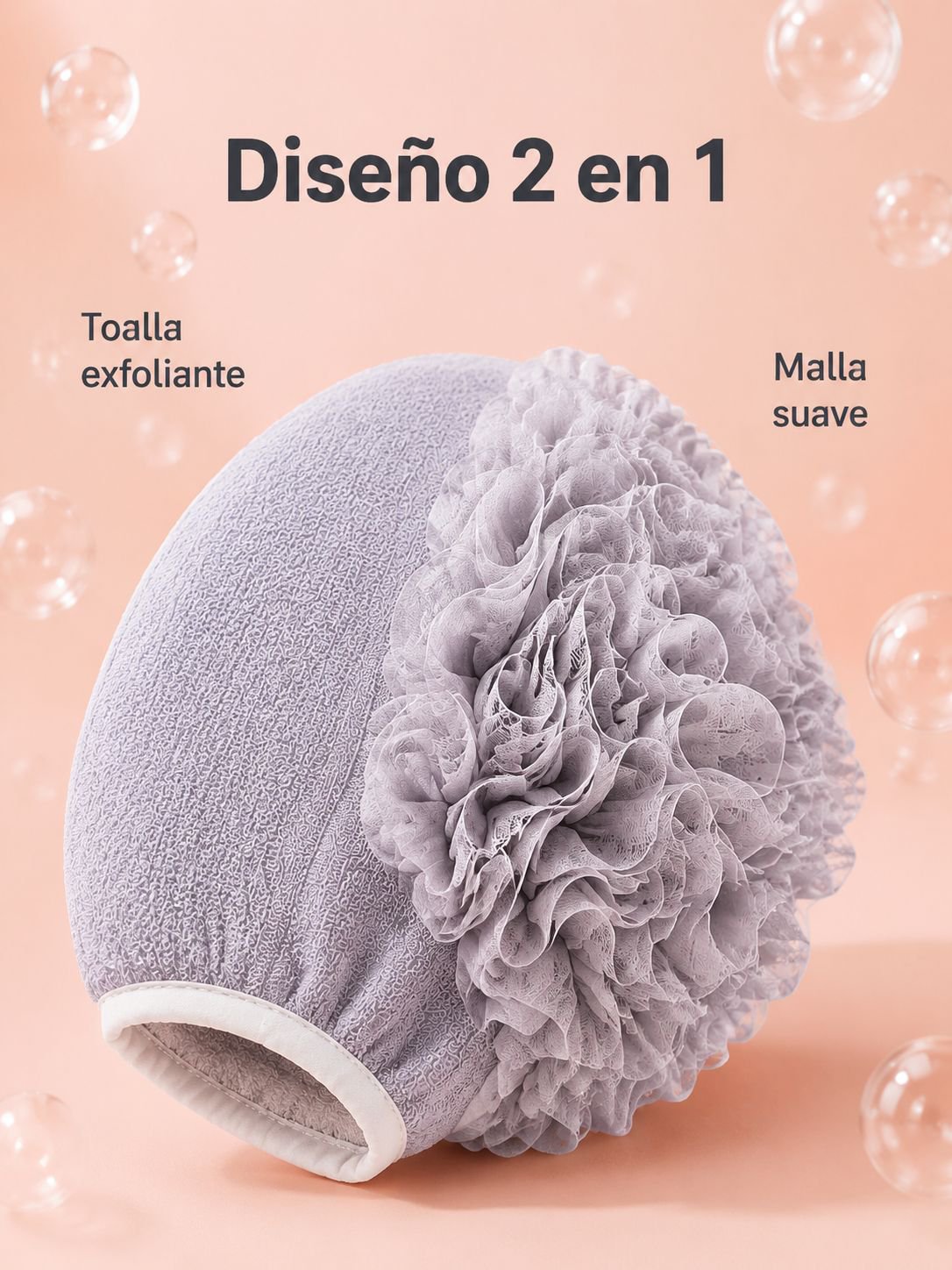 Esponja de baño y toalla exfoliante 2 en 1