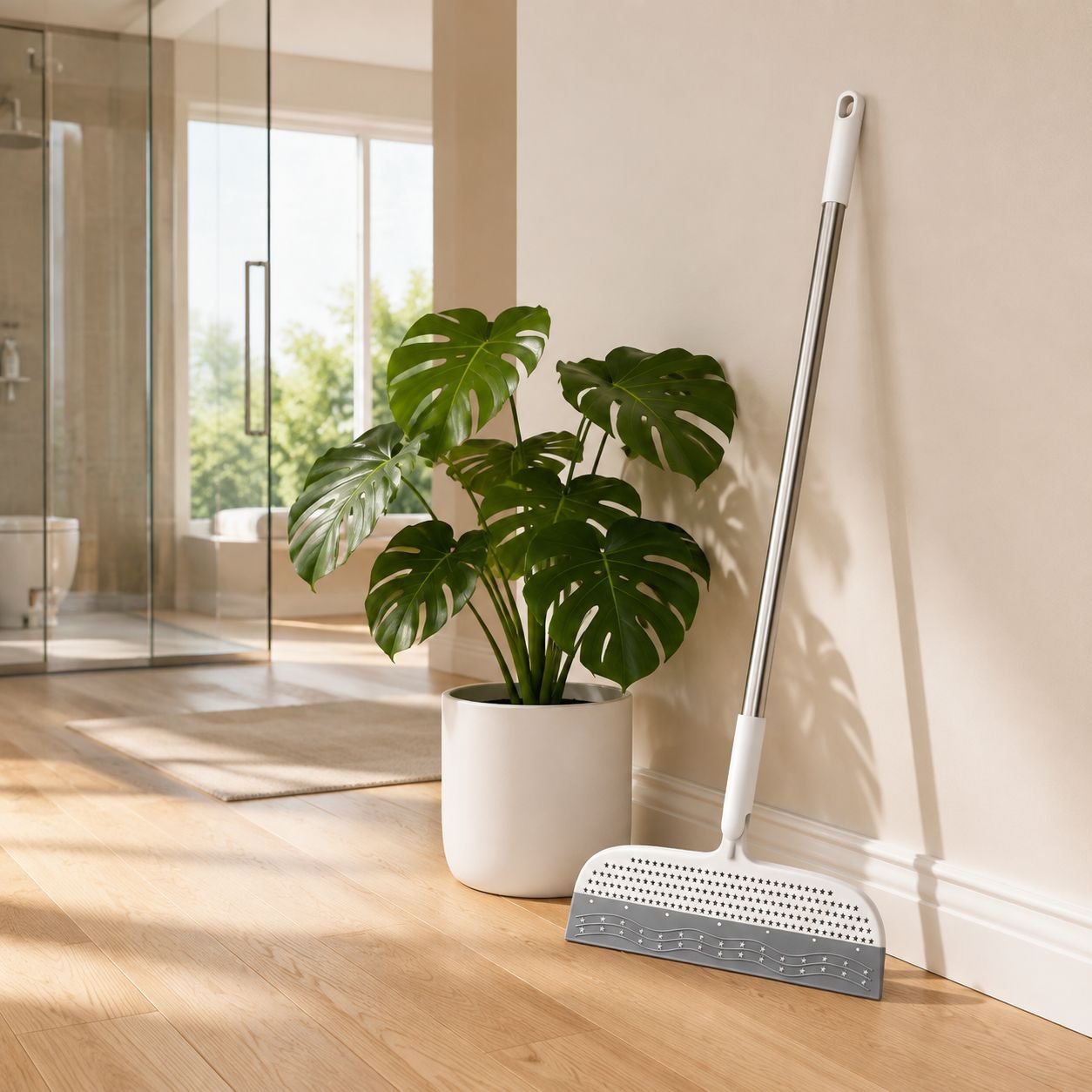 Multi-purpose cleaning broom with dustpan for office