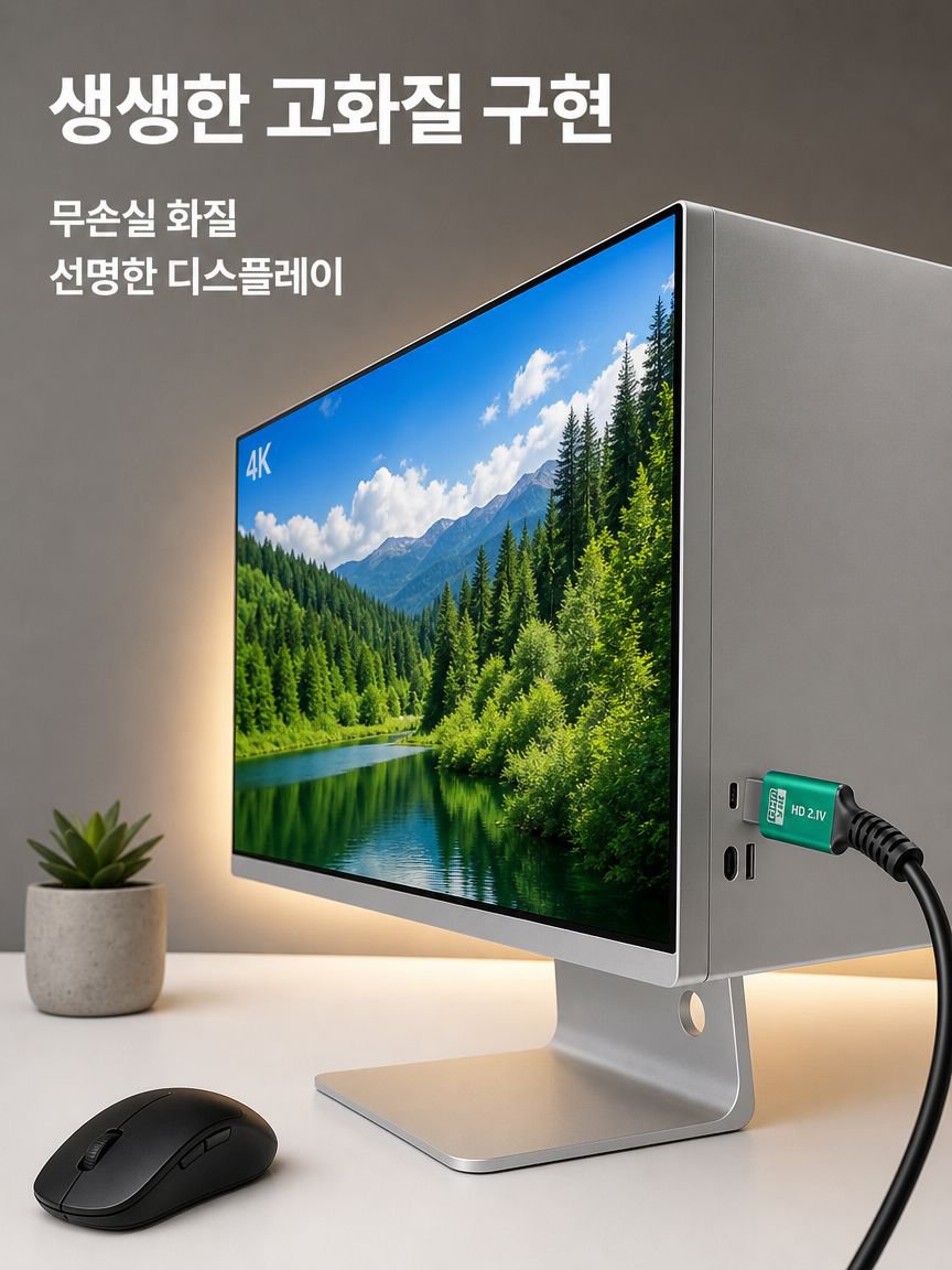 컴퓨터 모니터 고화질 연결선  셋톱 프로젝터 모니터 유일 고화질 연결선