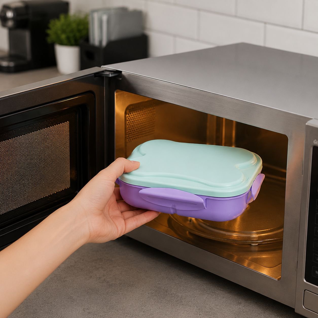 Multi-compartment Sealed Bento Box for Microwave Heating