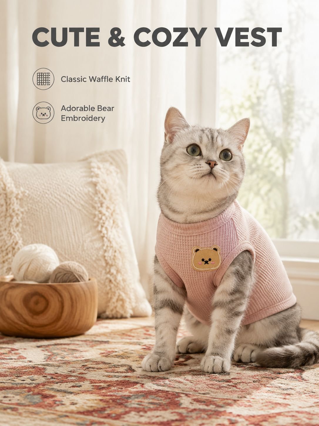 Lightweight Breathable Vest for Cats