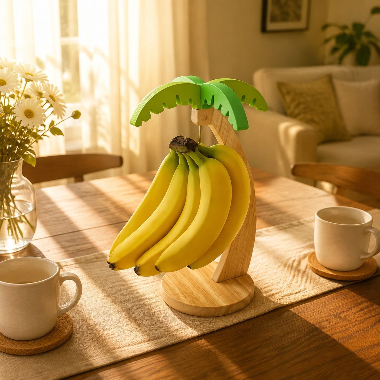 Natural wood fruit display stand for home use