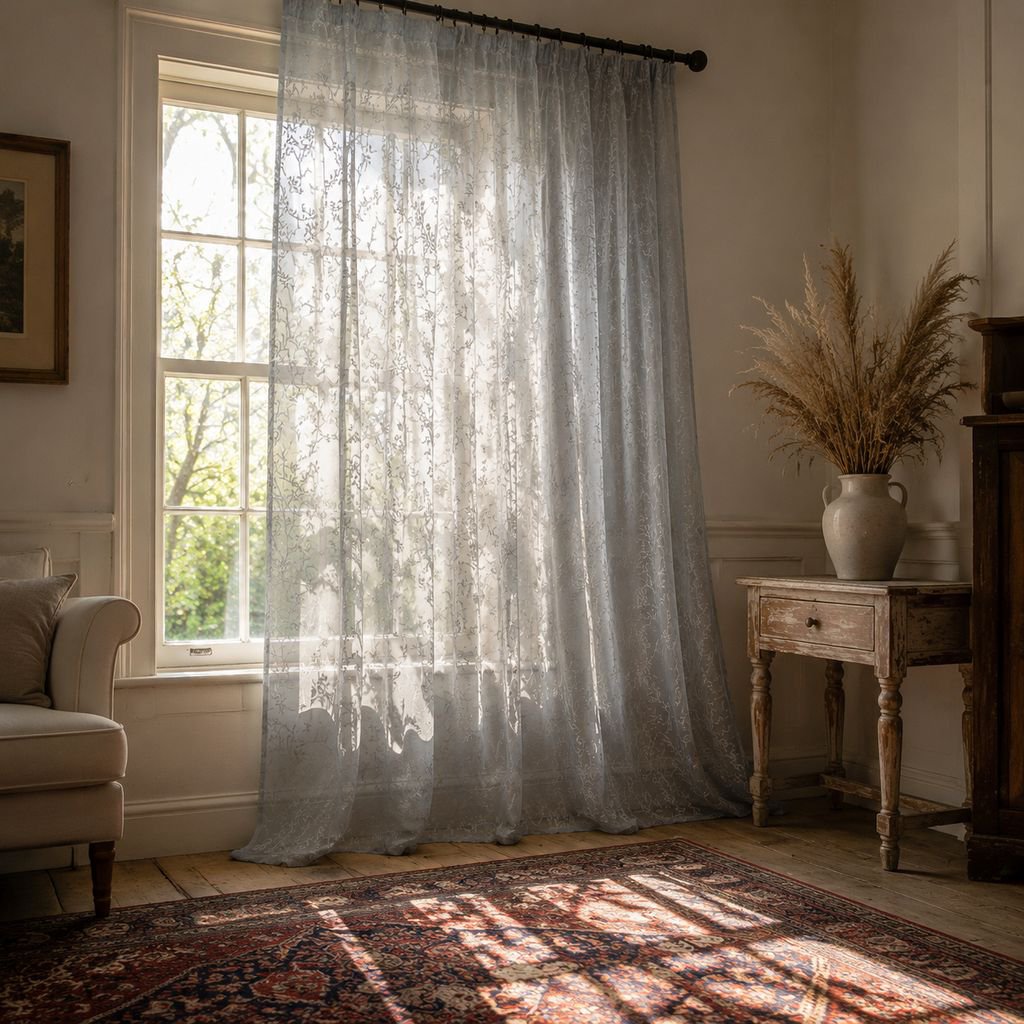 Warm and Elegant Curtains blackout cloth Tree branch Modern curtain fabric window screen Transparent