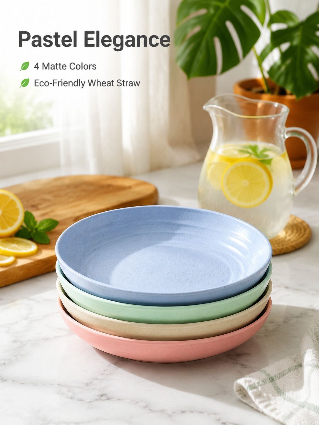 Eco-Friendly Wheat Straw Large Plate Fruit Plate Vegetable Plate Dried Fruit Plate