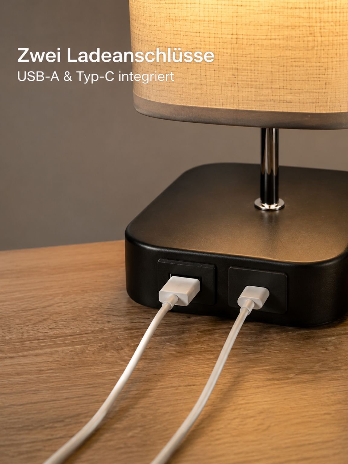 Tischlampe mit Dual-Adapter Hochspannungsaufladung privates Modell dreistufig dimmbar