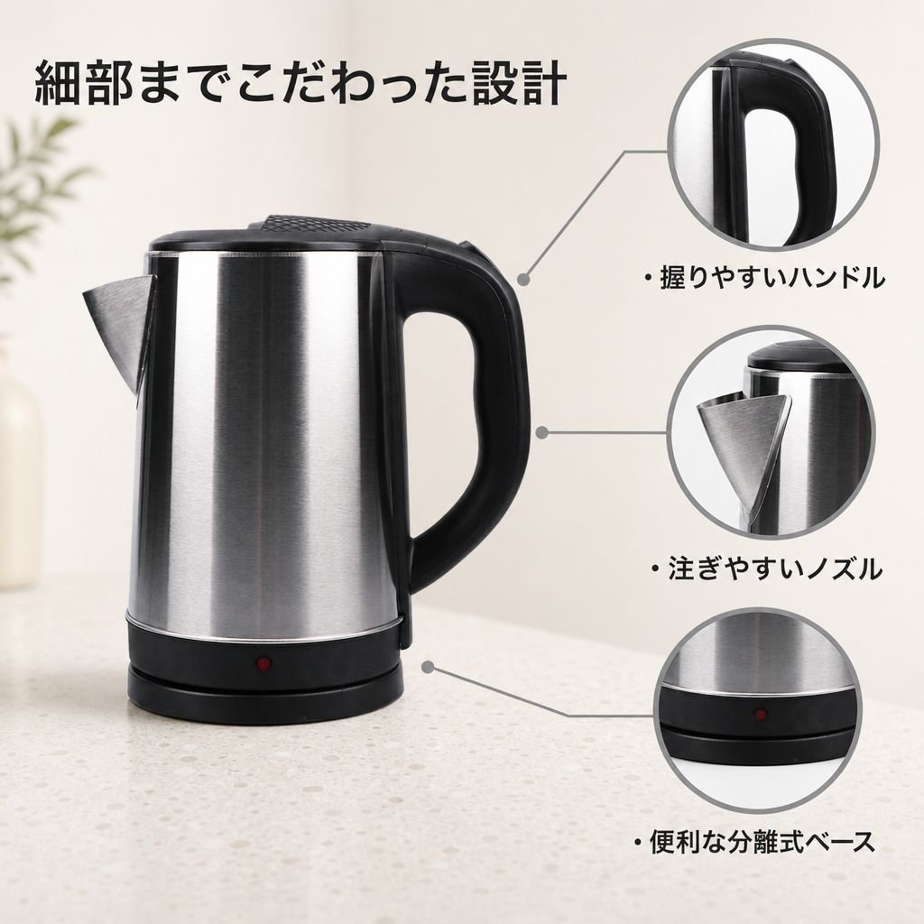 ステンレス内釜電気ケトル