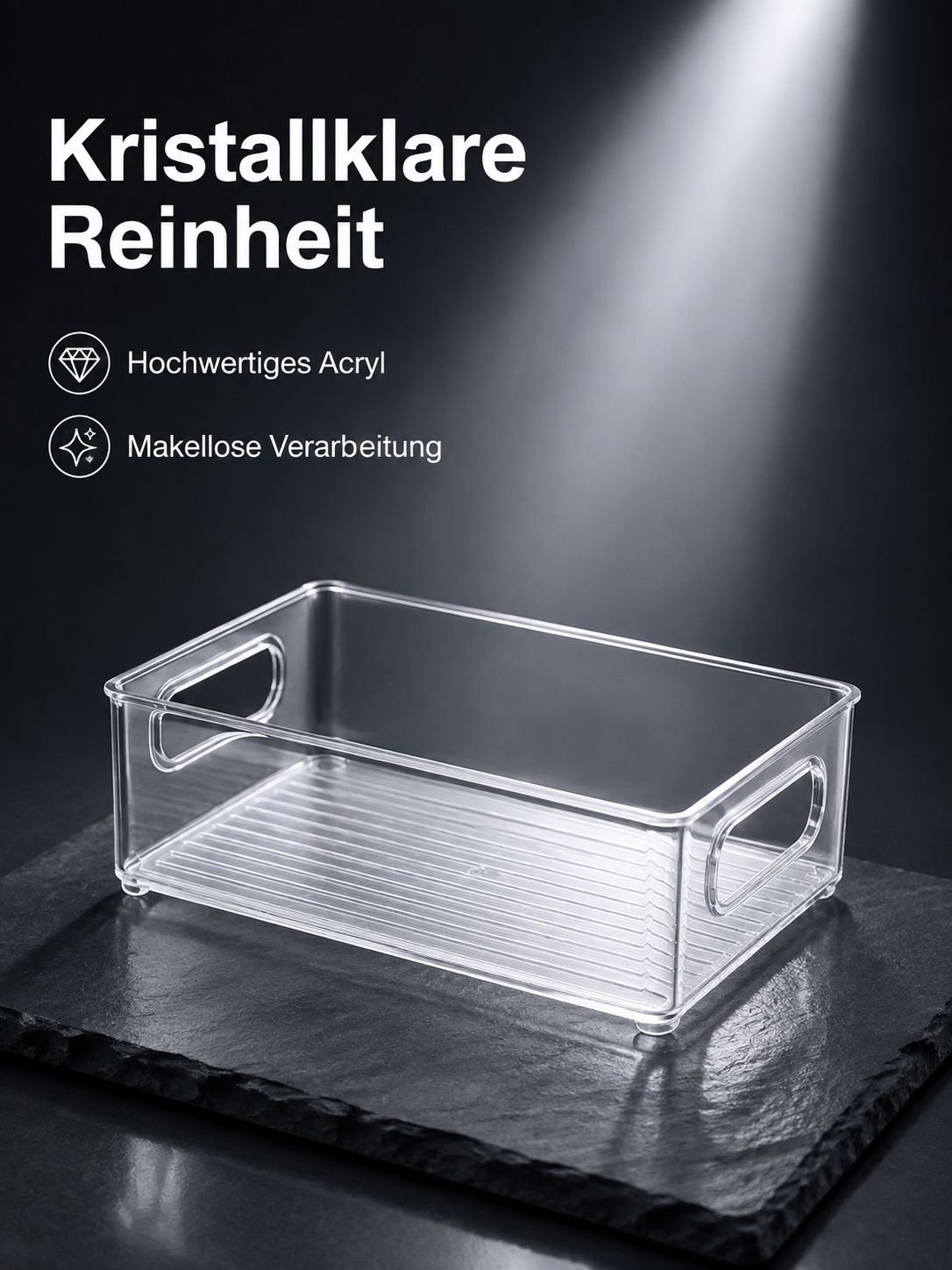 Transparente Organizer Box für den Schreibtisch