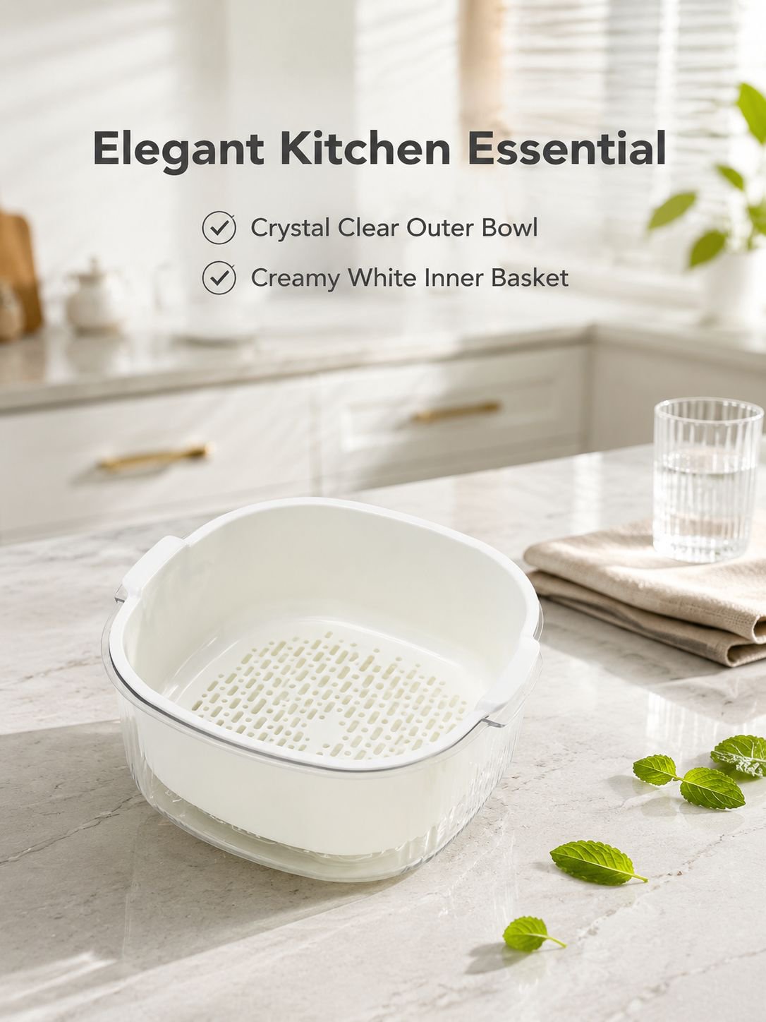 Double-Layer Produce Drain Basket