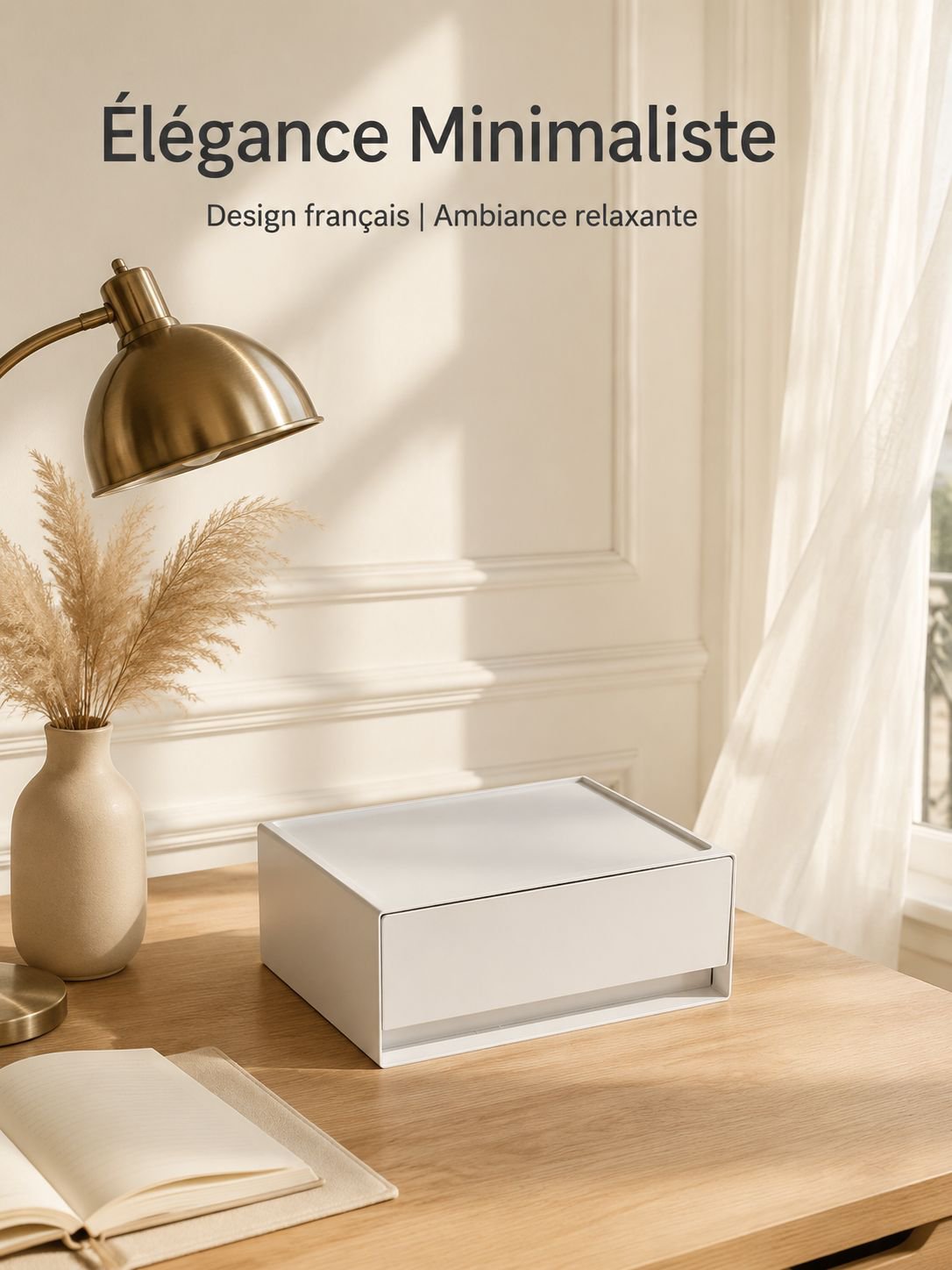 Boîte de rangement empilable en plastique pour bureau