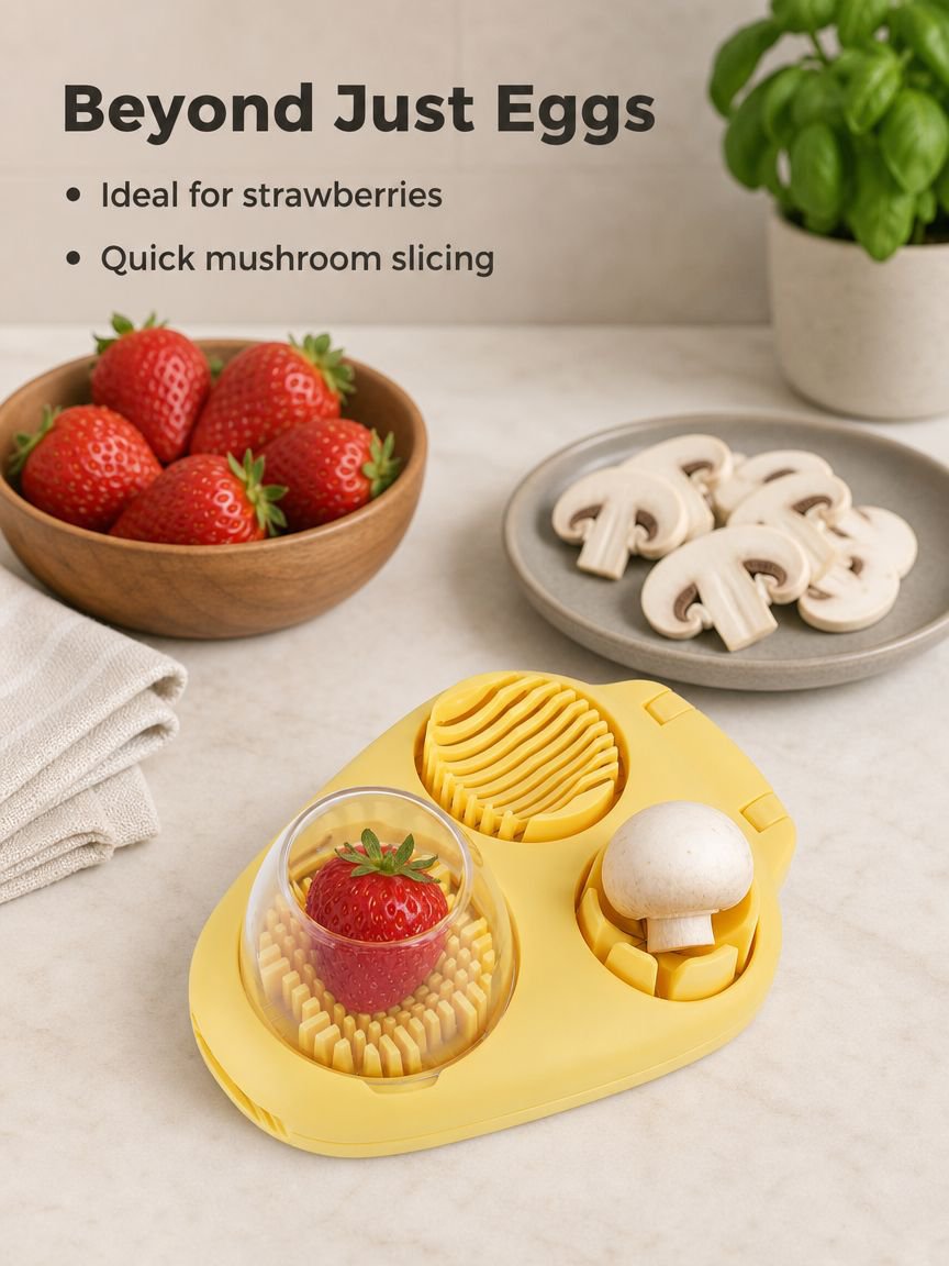 Ergonomic egg slicer handle for comfortable grip