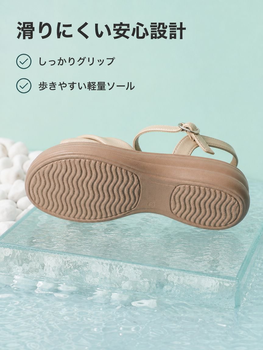 厚底ストラップサンダル レディース 夏用 デザイン感