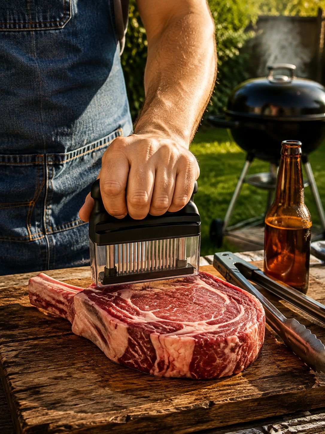Proceso de ablandamiento de carne con aguja de 48 pines