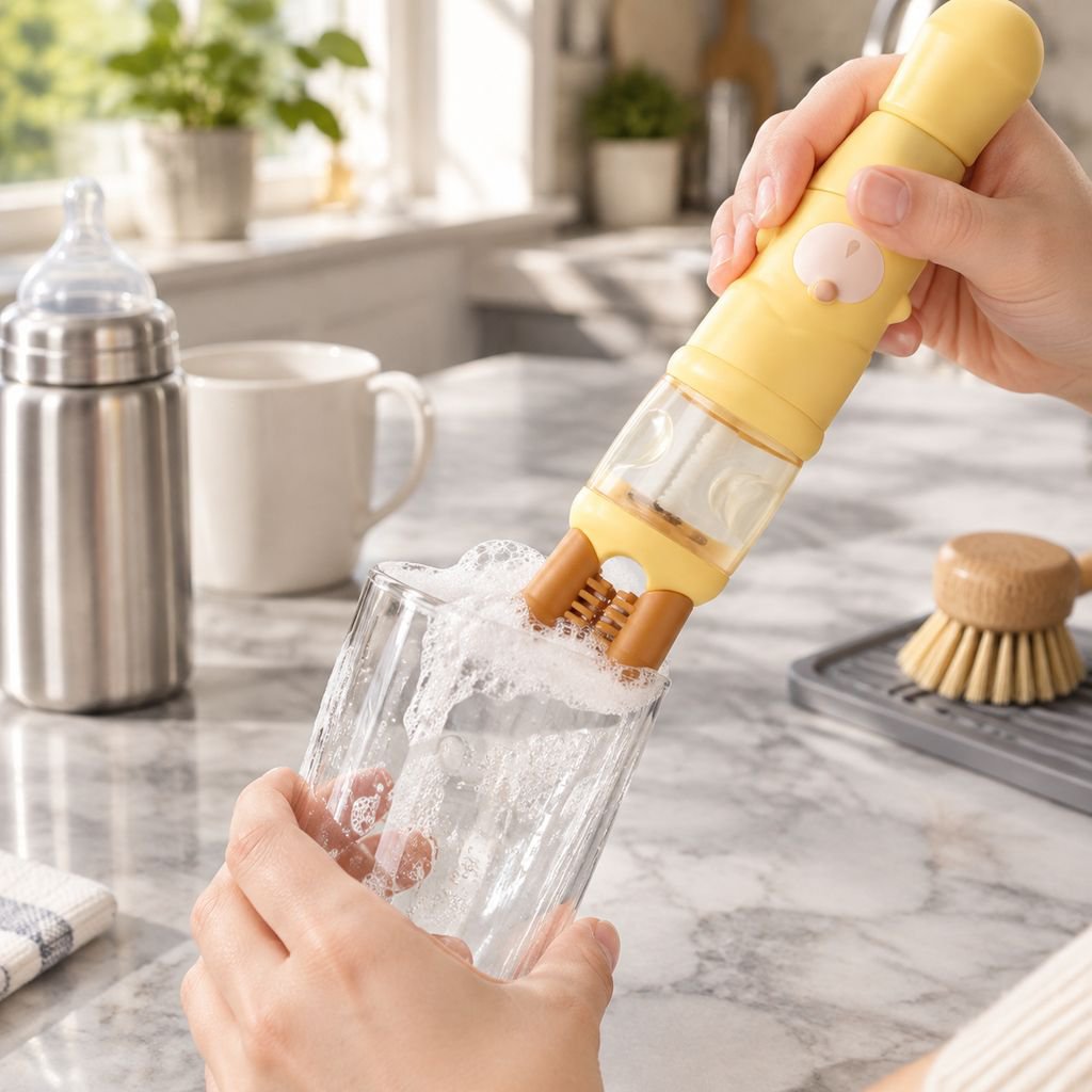 5-in-1 Lid Cleaning Brush, Baby Bottle Cleaning Brush, Infant Cleaning Tool