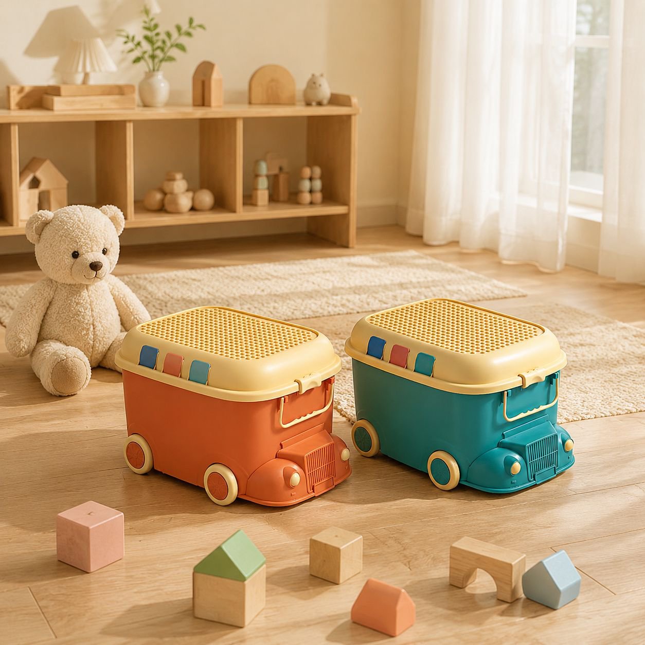 Train-Shaped Kids Toy Storage Bin
