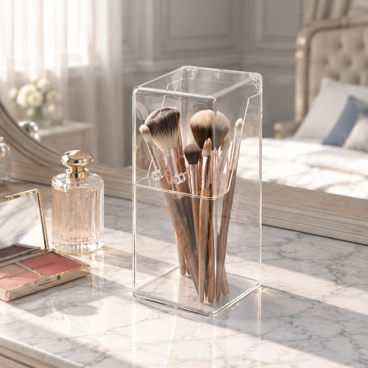 Flip Top Acrylic Desk Organizer